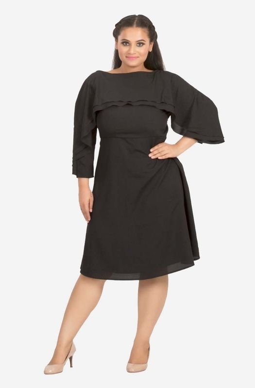 layered ruffle gown