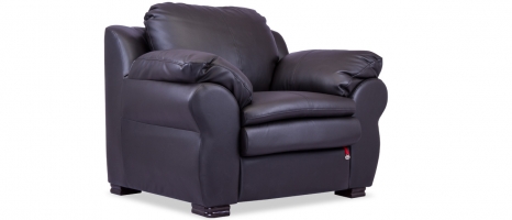 Berry/55003 Berry 1 Seater Black Contemporary Sofa